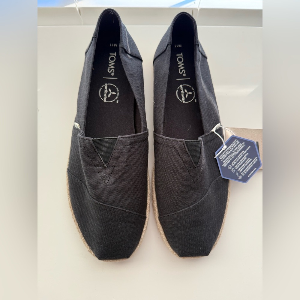 Toms Black Canvas Classic Slip-On Loafers